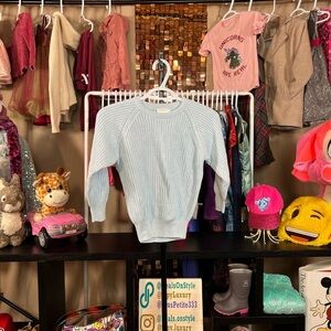 🎇NEW Unbranded Powder Blue Crew Neck Knit Sweater Size M (Girl)